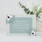 ホワイトアネモンスージグリーン結婚詳細カード エンクロージャーカード (スタンド正面)