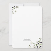 ホワイトアネモンフラワーヴィンテージウェディング招待状 招待状 (裏面)