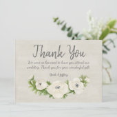 ホワイトアネモン結婚フローラサンキューカード サンキューカード (スタンド正面)
