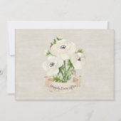 ホワイトアネモン結婚フローラサンキューカード サンキューカード (裏面)