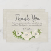 ホワイトアネモン結婚フローラサンキューカード サンキューカード (正面/裏面)