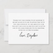 ホワイトアネモーネとパープルフローラブライダルシャワーフラット サンキューカード (裏面)