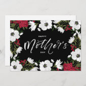 ホワイトアノネスフローラハッピーマザーズデイカード 招待状 (正面/裏面)