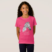 ホワイトアパロオーサ馬ポートレート女性のカーボーイ馬術 Tシャツ (正面フル)