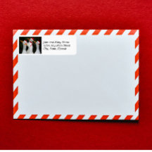 ホワイトアヒルが赤いサンタハッツを着て差出人住所