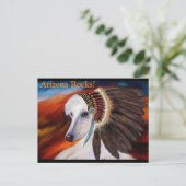 ホワイトアフガンハウンド ポストカード (スタンド正面)