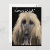 ホワイトアフガンハウンド ポストカード (正面/裏面)