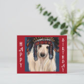 ホワイトアフガンハウンド ポストカード (スタンド正面)