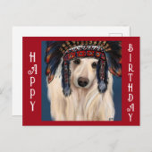 ホワイトアフガンハウンド ポストカード (正面/裏面)