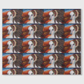 ホワイトアフガンハウンド ラッピングペーパー (フラット)