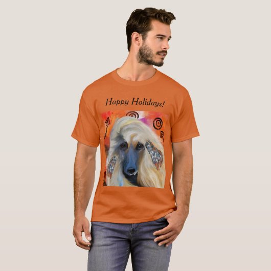 ホワイトアフガンハウンド Tシャツ (正面フル)