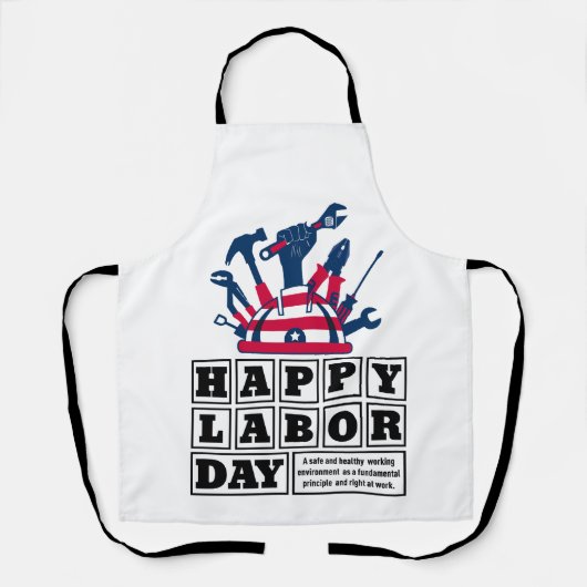 ホワイトアフターハッピーラバーデイホリデー エプロン (正面)