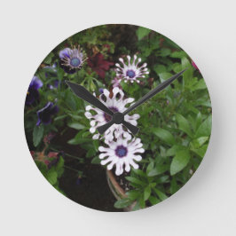 ホワイトアフリカンデイジー ラウンド壁時計