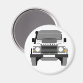 ホワイトアポップ・アートのートクラシックランドローバーディフェンダー マグネット (正面/裏面)