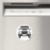 ホワイトアポップ・アートのートクラシックランドローバー マグネット (インサイチュ (食洗機))