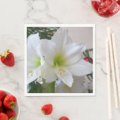 ホワイトアマリリスとクリスマスツリー スタンダードランチョンナプキン (インサイチュ)