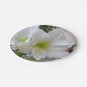 ホワイトアマリリスとクリスマスツリー ペーパープレート (アングル)