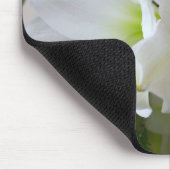 ホワイトアマリリスとクリスマスツリー マウスパッド (コーナー)