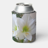 ホワイトアマリリスとクリスマスツリー 缶クーラー (缶裏面)