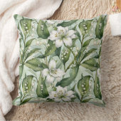 ホワイトアマリリスとスノードロップズ冬装飾用クッション クッション (ブランケット)