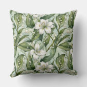 ホワイトアマリリスとスノードロップズ冬装飾用クッション クッション (裏面)