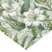 ホワイトアマリリスとスノードロップズ冬装飾用クッション ショートテーブルランナー (コーナー)