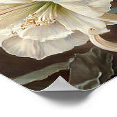 ホワイトアマリリスフラワーアートプリントポスター ポスター (角)