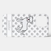 ホワイトアメリカンブルドッグのキャラクタードッグと名前 Case-Mate iPhoneケース (裏面 (横))