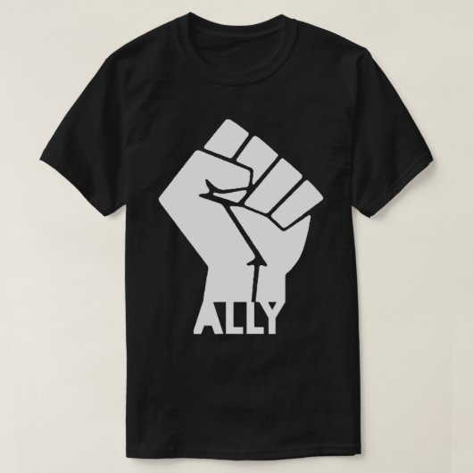 ホワイトアライ ブラックライブズマター Tシャツ (デザイン正面)