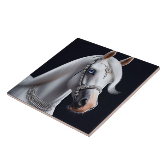 ホワイトアラビアンホースポートレート タイル (側面)