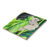 ホワイトアラムリリー水色熱帯フローラ タイル (側面)