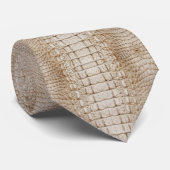 ホワイトアリゲータープリントネックタイ ネクタイ (ロール)
