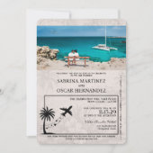 ホワイトアルバパスポート結婚式招待状 招待状 (正面)