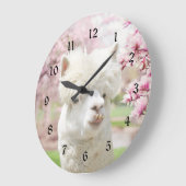 ホワイトアルパカ ラージ壁時計 (傾斜)