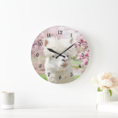 ホワイトアルパカ ラージ壁時計 (ホーム)