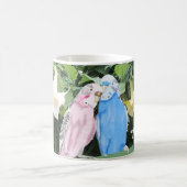 ホワイトアングルトランペットに対するピンクとブルーのブディーズ コーヒーマグカップ (中央)