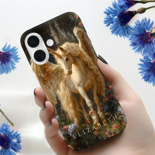 ホワイトアンゲリックペガサスフローラ城ファンタジー Case-Mate iPhoneケース