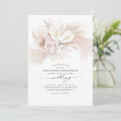 ホワイトアンスリウムとパンパスグラスのエレガントな結婚式 招待状 (スタンド正面)