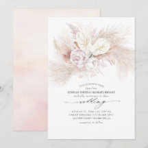 ホワイトアンスリウムとパンパスグラスのエレガントな結婚式