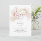 ホワイトアンスリウムアンドパンパスグラス婚約パーティ 招待状 (スタンド正面)