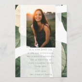 ホワイトアンティークフラワーフォトユニバーシティグラード 招待状 (裏面)