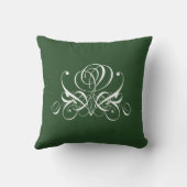 ホワイトアンドグリーンフローリッシュバラ クッション (裏面)