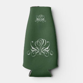 ホワイトアンドグリーンフローリッシュバラ ボトルクーラー