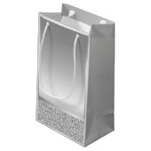 ホワイトアンドグレーグリッター誕生日 スモールペーパーバッグ (裏面アングル)