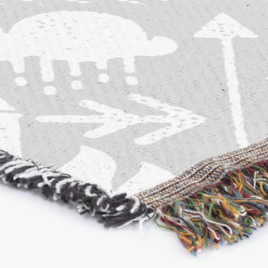 ホワイトアンドグレームーンクラウドベアーディアロッジボーイズ スローブランケット (コーナー)