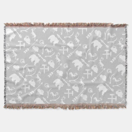ホワイトアンドグレームーンクラウドベアーディアロッジボーイズ スローブランケット (正面)