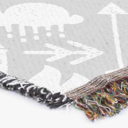 ホワイトアンドグレームーンクラウドベアーディアロッジボーイズ スローブランケット (コーナー)