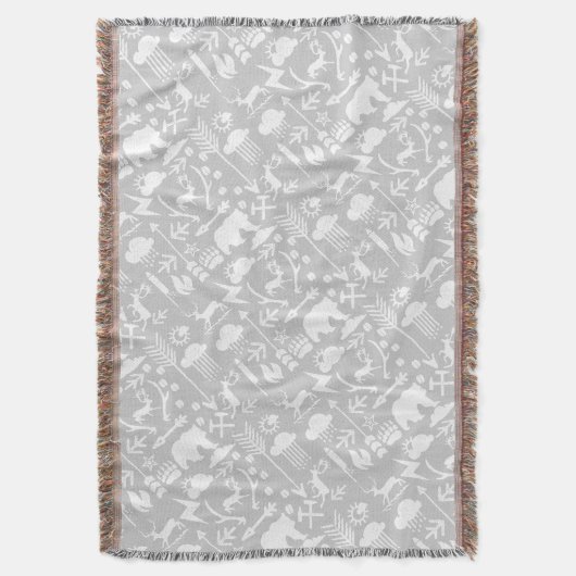 ホワイトアンドグレームーンクラウドベアーディアロッジボーイズ スローブランケット (正面縦)