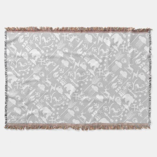 ホワイトアンドグレームーンクラウドベアーディアロッジボーイズ スローブランケット (正面)