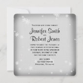 ホワイトアンドシルバースノーフレーク結婚式招待状 招待状 (裏面)